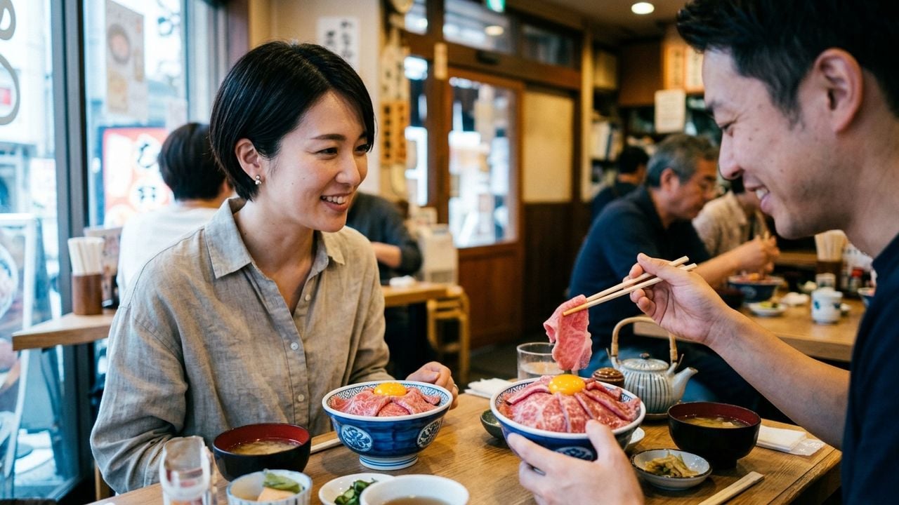 大须观音 参拜 后 和牛 午餐 就 选 元祖 生和牛盖饭 顶