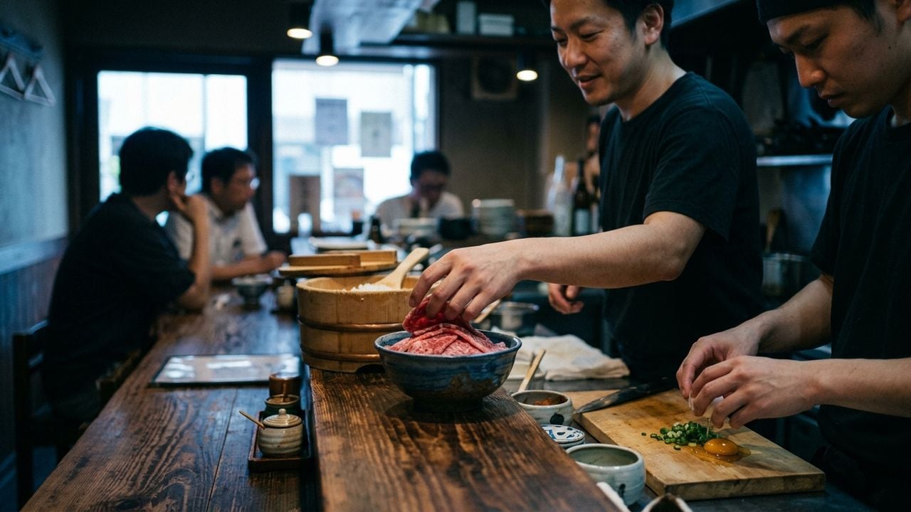名古屋 三英杰 美食 就 选 元祖 生和牛盖饭 顶|侍 时代 的 一杯