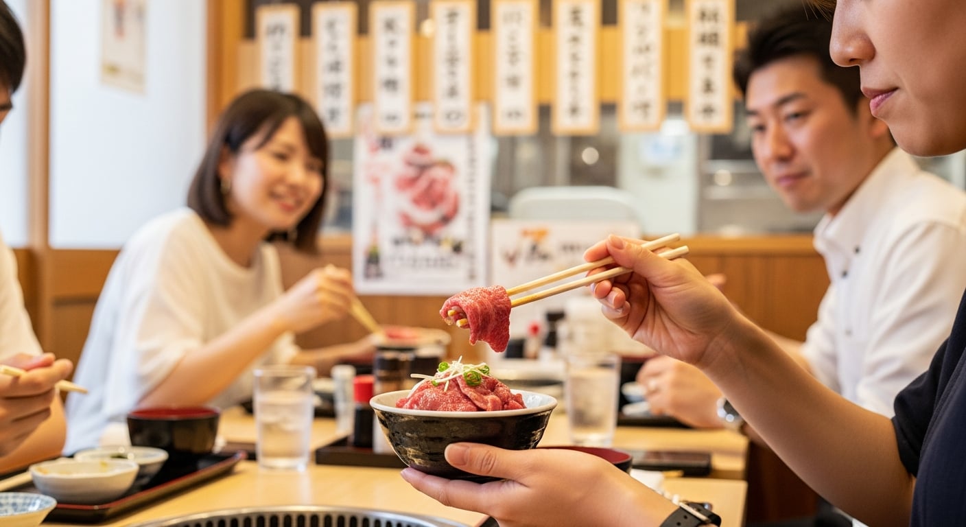 50万头 中 300头 稀有 和牛|元祖 生和牛盖饭 顶 的 鳳来牛 稀有