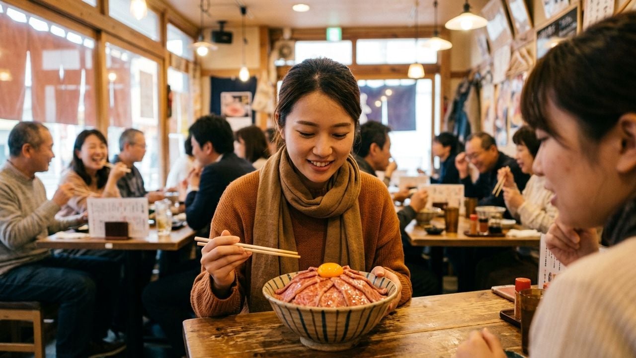 名古屋 大须 拍照 美食 值得 吗?元祖 生和牛盖饭 顶 的 独家 一杯
