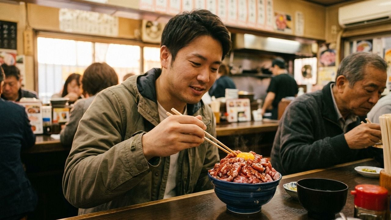 名古屋 大须 动漫 街 有什么 好吃?元祖 生和牛盖饭 顶 藏着 独家