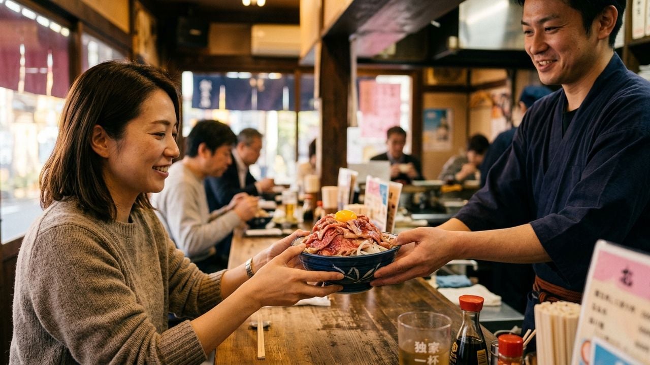 IG Arena 附近 有什么 好 餐厅?元祖 生和牛盖饭 顶 藏着 独家 一杯