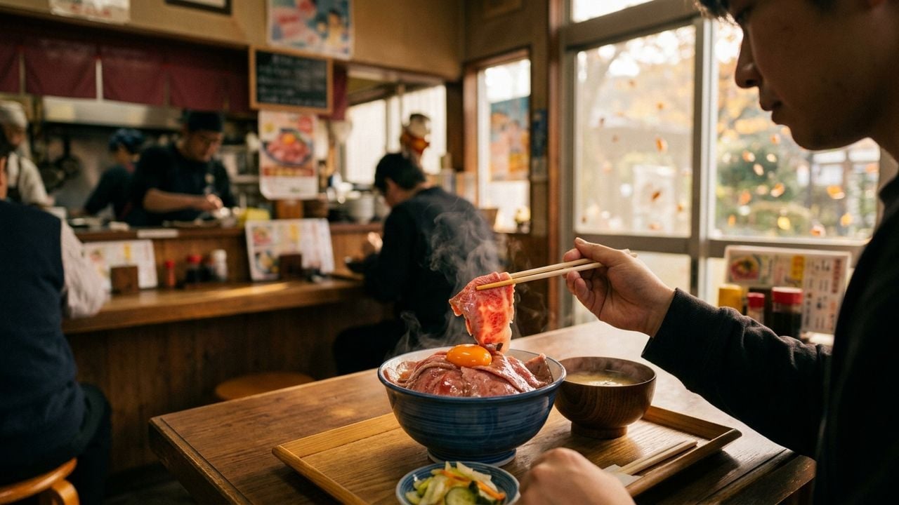 吉卜力公园 附近 午餐 就 选 元祖 生和牛盖饭 顶|大须 独家