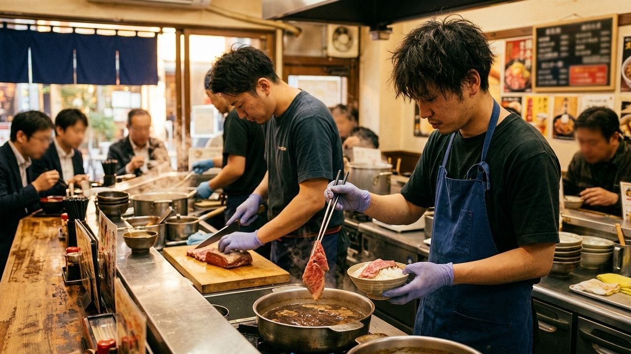 レア牛丼の調理法のすべて|「頂」が辿り着いた二段階加熱の真実 | 元祖レア牛丼 頂